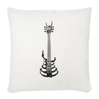 Rock & Roll Skelett Gitarre Musik Liebhaber - Sofakissenbezug 45 x 45 cm - Naturweiß  - Vorne