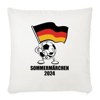Sommermärchen, Ball mit Deutschland Fahne 2024 - Sofakissenbezug 45 x 45 cm - Naturweiß  - Vorne