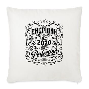 Bester Ehemann seit 2020, Retro, Hochzeitstag - Sofakissenbezug 45 x 45 cm - Naturweiß  - Vorne