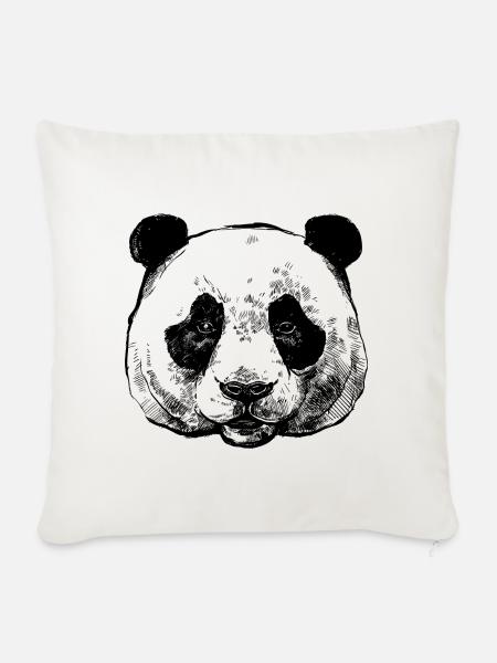 Panda - Sofakissenbezug 45 x 45 cm - Naturweiß