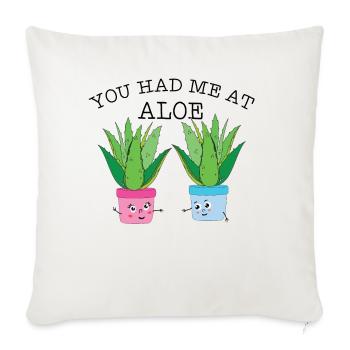 You Had Me At Aloe Herb Pun - Sofa pillowcase 17,3'' x 17,3'' (45 x 45 cm) - natural white - Front