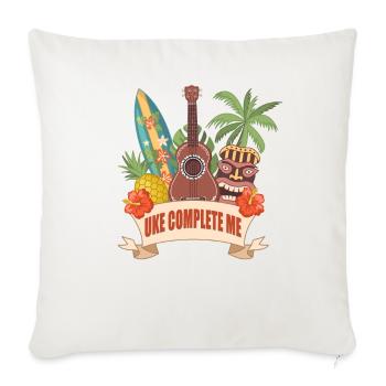 Uke Complete Me Ukulele Player Hawaiian Musician - Housse de coussin décorative 45 x 45 cm - blanc nature - Devant