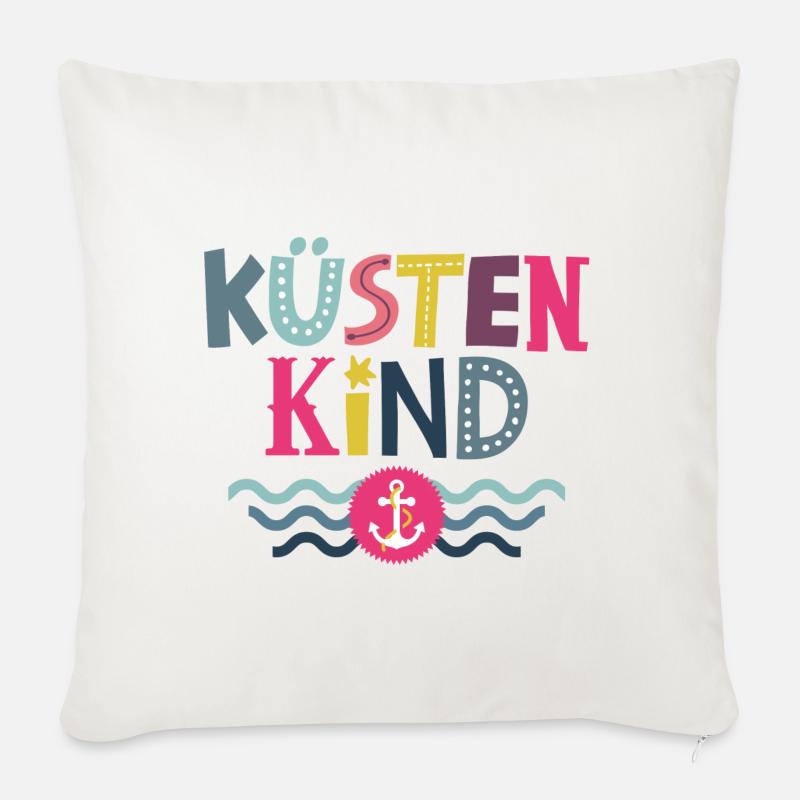 Küstenkind - Sofakissenbezug 45 x 45 cm - Naturweiß 