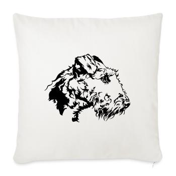 AIREDALE TERRIER Dog Portrait Dog Dogs Wilsigns - Sofa pillowcase 17,3'' x 17,3'' (45 x 45 cm) - natural white - Front