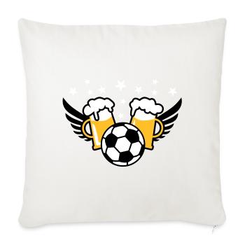 Partie du football 2 litres de bière 01 3c - Housse de coussin décorative 45 x 45 cm - blanc nature - Devant