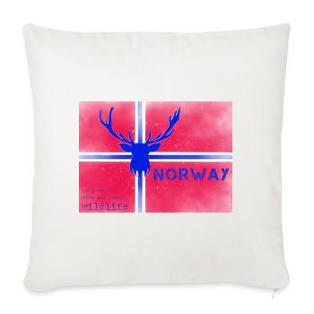 Norway wildlife - Sofa pillowcase 17,3'' x 17,3'' (45 x 45 cm) - natural white - Front