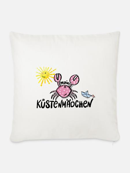 Küstenmädchen Krabbe - Sofakissenbezug 45 x 45 cm - Naturweiß
