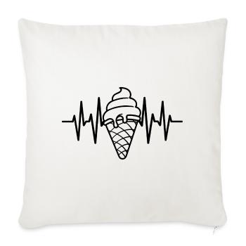 Eiscreme Liebe Eis Herzschlag - Sofakissenbezug 45 x 45 cm - Naturweiß  - Vorne