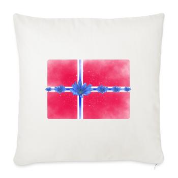 Drapeau de la Norvège Fleurs de la Saint-Jean - Housse de coussin décorative 45 x 45 cm - blanc nature - Devant