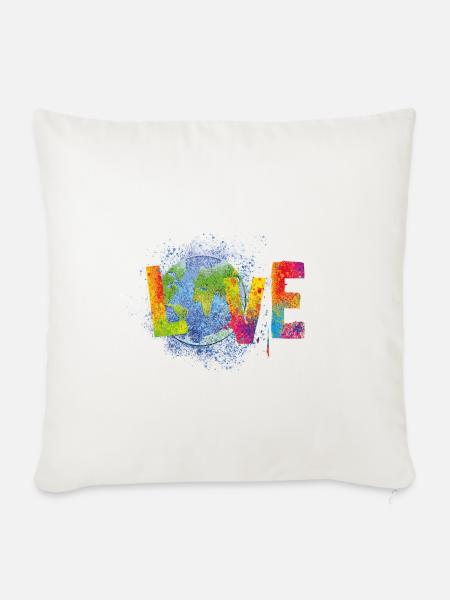 I love my planet - Sofakissenbezug 45 x 45 cm - Naturweiß 