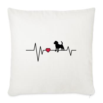 Heartbeat Chien Beagle - Housse de coussin décorative 45 x 45 cm - blanc nature - Devant
