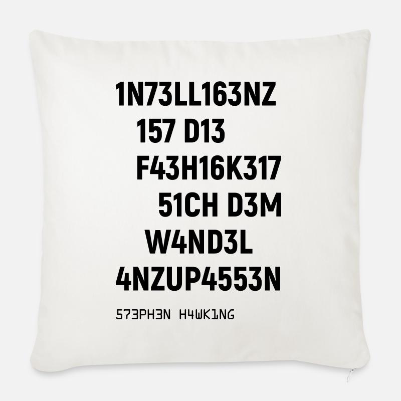 Leetspeak Intelligenz Spruch für Nerds und Hacker - Sofakissenbezug 45 x 45 cm - Naturweiß 