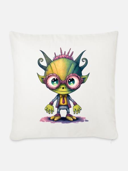 NERDY forever - Nerdy Alien - Sofakissenbezug 45 x 45 cm - Naturweiß