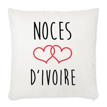 Anniversaire Mariage - Noces d'Ivoire (62 ans) - Housse de coussin décorative 45 x 45 cm - blanc nature - Devant