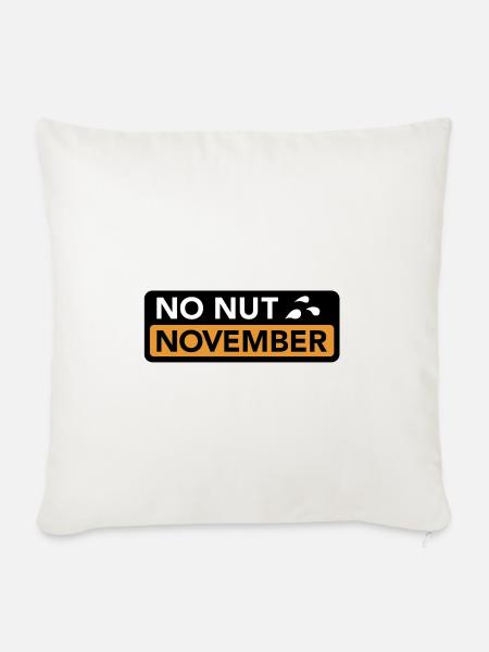 No Nut November - Sofakissenbezug 45 x 45 cm - Naturweiß 