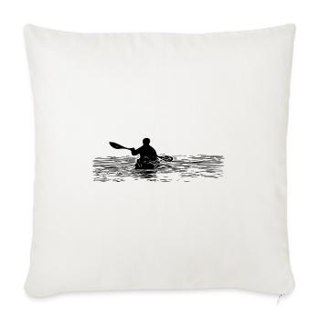 Paddler im Kanu Sonnenuntergang Kayakfahrer - Sofakissenbezug 45 x 45 cm - Naturweiß  - Vorne