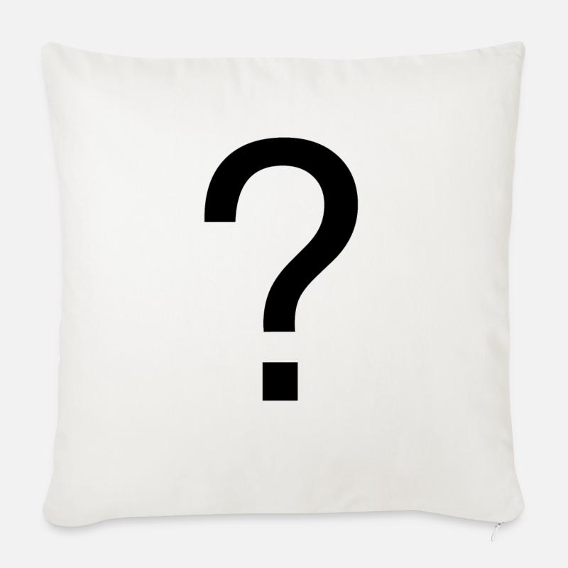 ?, Fragezeichen - Sofakissenbezug 45 x 45 cm - Naturweiß 