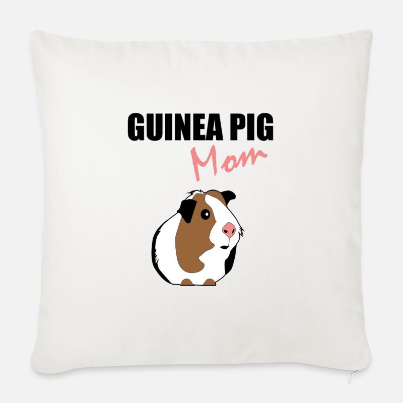 Meerschweinchen Mom - Sofakissenbezug 45 x 45 cm - Naturweiß 