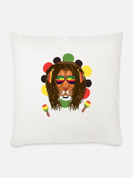 Reggae Lion - Sofakissenbezug 45 x 45 cm - Naturweiß
