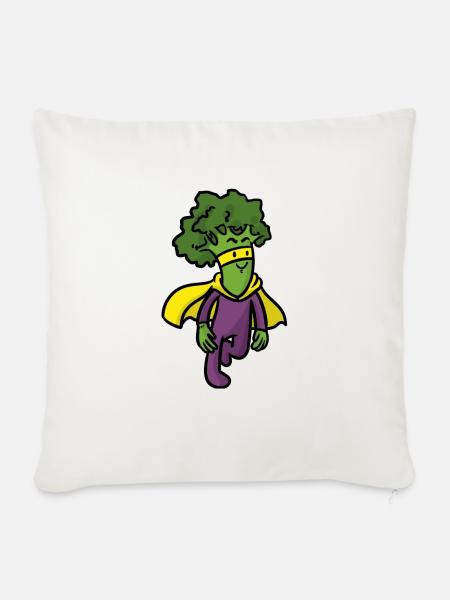 Hero Broccoli Held Broccoli - Sofakissenbezug 45 x 45 cm - Naturweiß