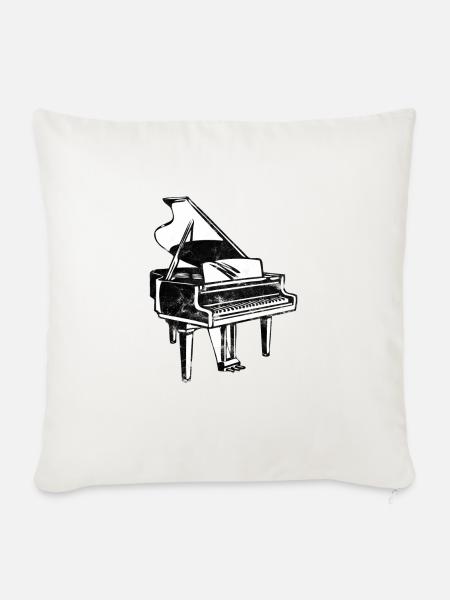 Piano Instrument Retro - Sofakissenbezug 45 x 45 cm - Naturweiß