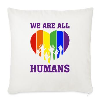 Christopher Streed Day We are ALL HUMANS Cadeau - Housse de coussin décorative 45 x 45 cm - blanc nature - Devant