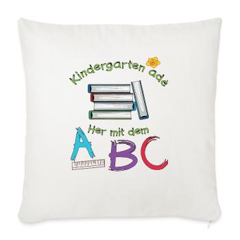 Kindergarten ade her mit dem ABC - Sofakissenbezug 45 x 45 cm - Naturweiß  - Vorne