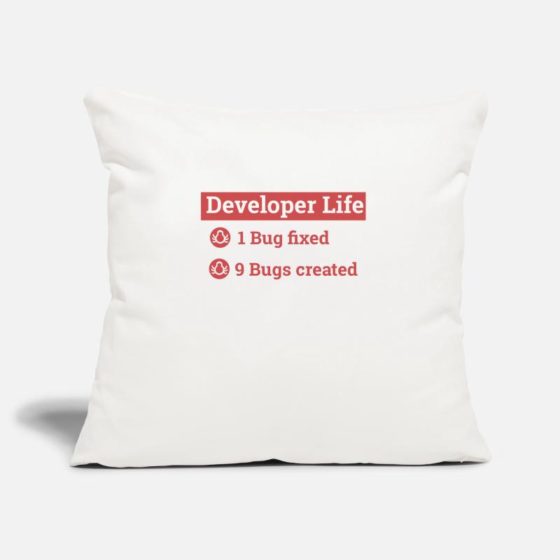 "Developer life" | Programmer, Programmer Sofa pillowcase 17,3'' x 17,3'' (45 x 45 cm)