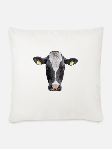 Cow. Kuh. - Sofakissenbezug 45 x 45 cm - Naturweiß