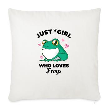 Juste une fille qui aime les grenouilles - Housse de coussin décorative 45 x 45 cm - blanc nature - Devant