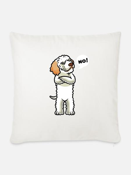 Sturer Lagotto Romagnolo - Sofakissenbezug 45 x 45 cm - Naturweiß