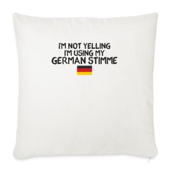 I’m Not Yelling German Vote Allemand Américain - Housse de coussin décorative 45 x 45 cm - blanc nature - Devant