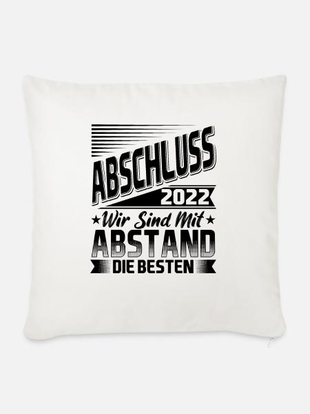 Schulabschluss Abschluss 2022 - Sofakissenbezug 45 x 45 cm - Naturweiß