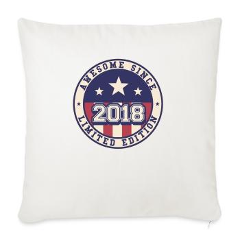 Awesome Since 2018 4th Birthday - Sofa pillowcase 17,3'' x 17,3'' (45 x 45 cm) - natural white - Front