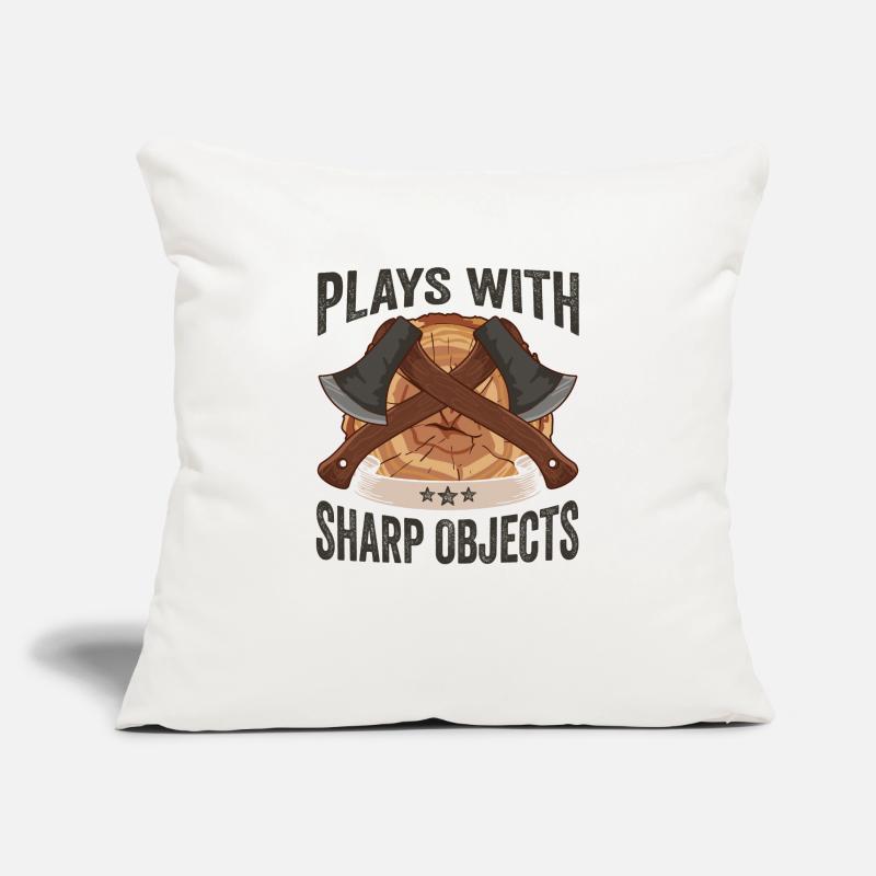 Logger Plays With Sharp Objects Axe Lumberjack Sofa pillowcase 17,3'' x 17,3'' (45 x 45 cm)