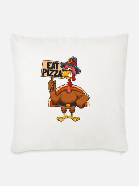 Eat Pizza - Sofakissenbezug 45 x 45 cm - Naturweiß 