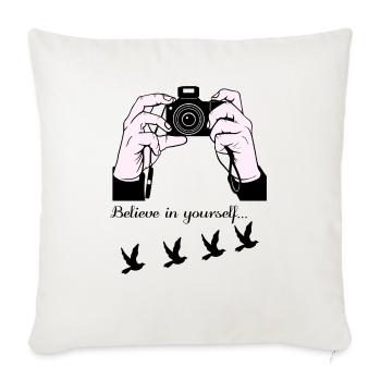 Photographe passionné - Housse de coussin décorative 45 x 45 cm - blanc nature - Devant