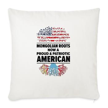 Né en Mongolie, Mongolie, Américain, États-Unis - Housse de coussin décorative 45 x 45 cm - blanc nature - Devant