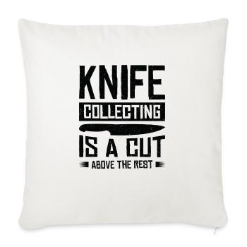 Knife Collector Knives Collecting - Sofa pillowcase 17,3'' x 17,3'' (45 x 45 cm) - natural white - Front