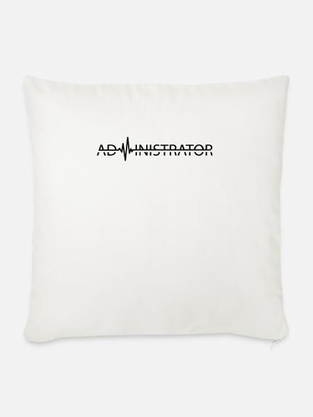 Administrator Admin Heartbeat - Sofakissenbezug 45 x 45 cm - Naturweiß