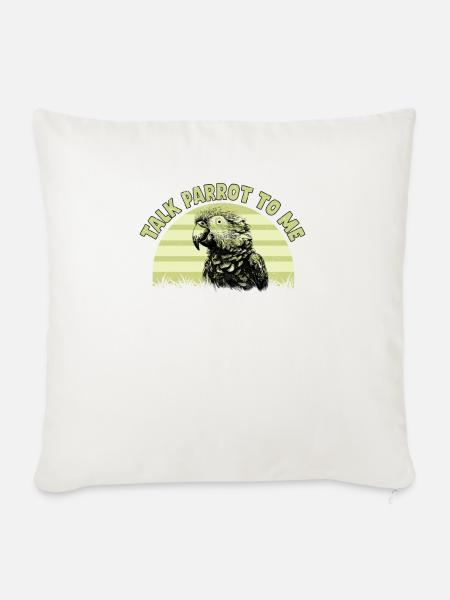 Wellensittich Papagei Vogel Sittich Besitzer - Sofakissenbezug 45 x 45 cm - Naturweiß 