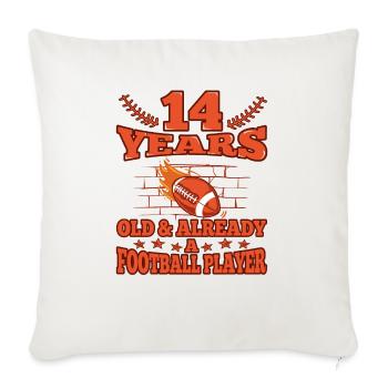 15th birthday Boy football 15 Years Old Gifts - Sofa pillowcase 17,3'' x 17,3'' (45 x 45 cm) - natural white - Front