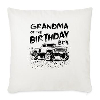 Mamie du garçon d’anniversaire Monster Truck Party - Housse de coussin décorative 45 x 45 cm - blanc nature - Devant