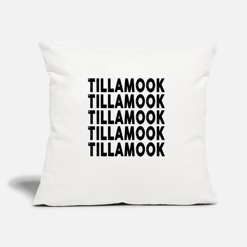 Comté de Tillamook, Oregon, arc-en-ciel : conception de texte Housse de coussin décorative 45 x 45 cm