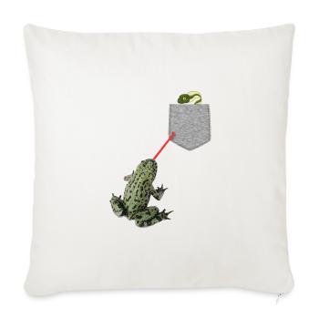 Langue de grenouille atteignant le têtard dans votre poche - Housse de coussin décorative 45 x 45 cm - blanc nature - Devant