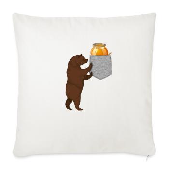 Ours cherchant un baril de miel dans votre fausse poche - Housse de coussin décorative 45 x 45 cm - blanc nature - Devant