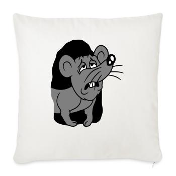 Mouse Hole Exhausted Work Get Up Tired Morning - Sofa pillowcase 17,3'' x 17,3'' (45 x 45 cm) - natural white - Front