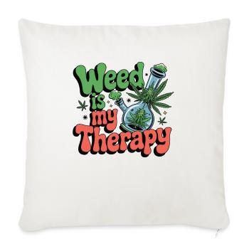 L’herbe est ma thérapie - relaxation sur ordonnance - Housse de coussin décorative 45 x 45 cm - blanc nature - Devant