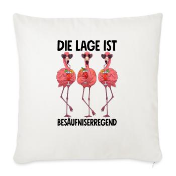 The location is drunken with flamingos - Sofa pillowcase 17,3'' x 17,3'' (45 x 45 cm) - natural white - Front