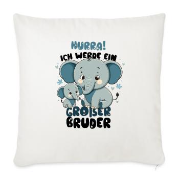 Annoncer la progéniture | Je vais être un grand frère en 2026 - Housse de coussin décorative 45 x 45 cm - blanc nature - Devant